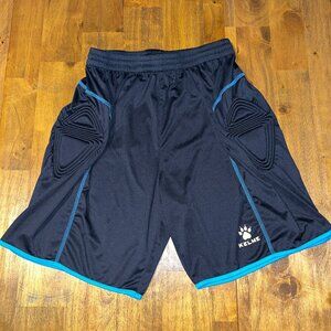 Kelme soccer football goalkeeper shorts black blue men's medium